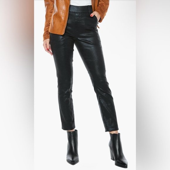 NWT Juicy Couture Shimmer Faux Snakeskin Pants | Black | Plus Size 18 - Picture 3 of 16